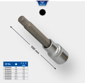 Brilliant Tools 1/2 Zoll Vielzahn-Bit-Stecknuss M6 aus Chrom-Vanadium in Silber - Bild 2