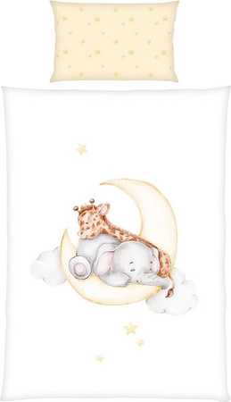 Baby Best Flanell Wende-Bettwäsche Sleeping on the moon, Farbe: Weiß, Kissenbezug B/H: 40 x 60 cm, Bettbezug B/L: 100 x 135 cm