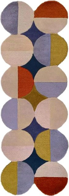 Flair Rugs Wollteppich Mia Ellipse Handgeknüpft Blau-Mix B: 80 cm, T: 230 cm - Bild 1