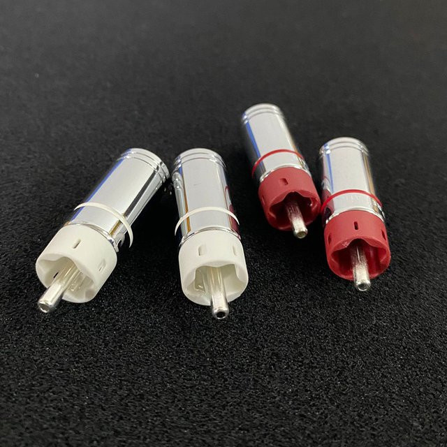 Preffair Star Line Audiophiler RCA-Adapter Gold und Silber beschichtet mit 9mm Loch für Lautsprecher-Verstärker-Kabelanschluss - Bild 1