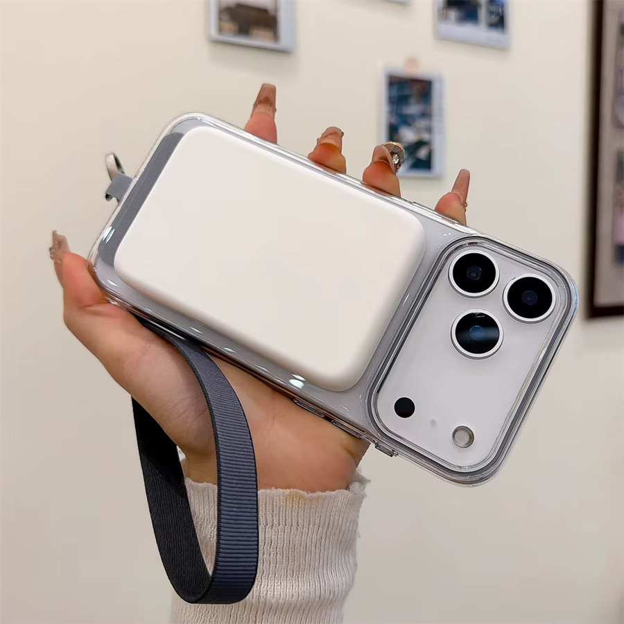 Xeber Magnetische iPhone Schutzhülle mit Lanyard und MagSafe Unterstützung, Transparent oder Grau - Bild 3
