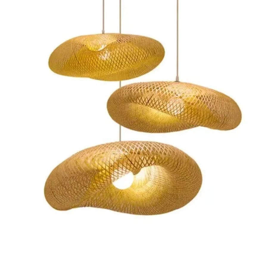JOYINLED Rustikaler Bambus-Kronleuchter und Stehlampe in Schwarz mit warmweißem LED-Licht für Wohnzimmer und Restaurant - Bild 6
