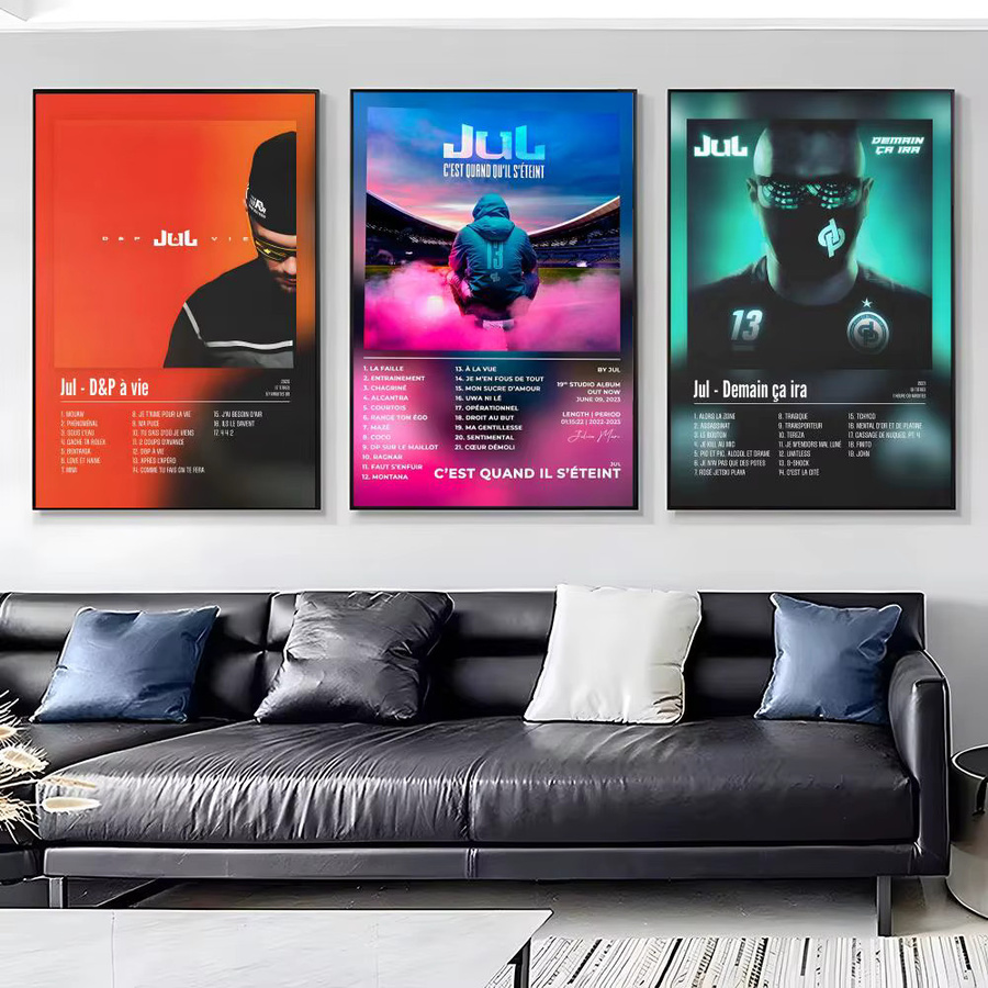 J-JuL Album-Poster-Aufkleber in Schwarz und Multicolour, modernes HD-Gemälde als selbstklebende Wanddekoration für dein Wohnzimmer oder Schlafzimmer, Rechteckig, B: 20,0 cm, H: 15,0 cm, T: 15,0 cm - Bild 3