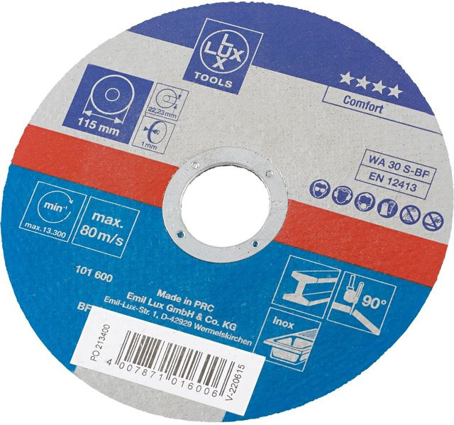LUX-TOOLS Gewebe-Trennscheibe für Metall, Durchmesser: 115 mm, Farbe: Multicolour - Bild 1