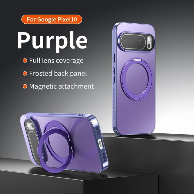 HQBBRO Magnetische Handyhülle mit 360 Grad drehbarem Ständer für Google Pixel 10 Pro XL, 9, 9A, 8, 8A, stoßfest und verschleißfest, Orange - Bild 1
