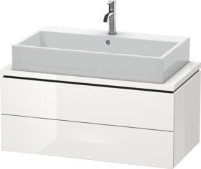 Duravit Waschtischunterschrank Compact L-Cube in Weiß Hochglanz mit 2 Schubladen, B: 92 cm, T: 47,7 cm, H: 40 cm - Bild 1