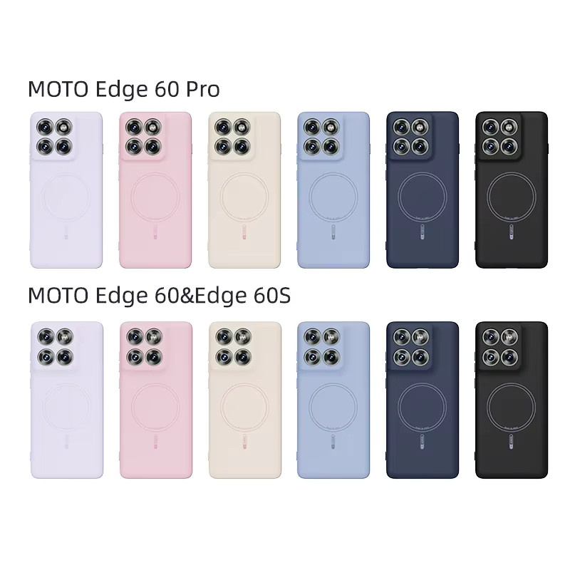 MagSafe Magnetische Handyhülle aus Flüssigsilikon für Motorola Moto Edge 60S, 60 Pro und 70 Fusion+, Blau - Bild 3