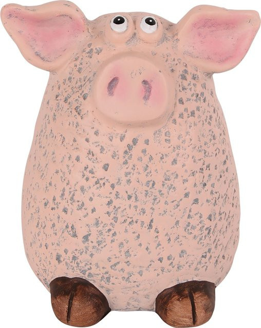Dekofigur Schwein aus Keramik in Rosa, H x B x T: 14 x 12 x 12 cm - Bild 1