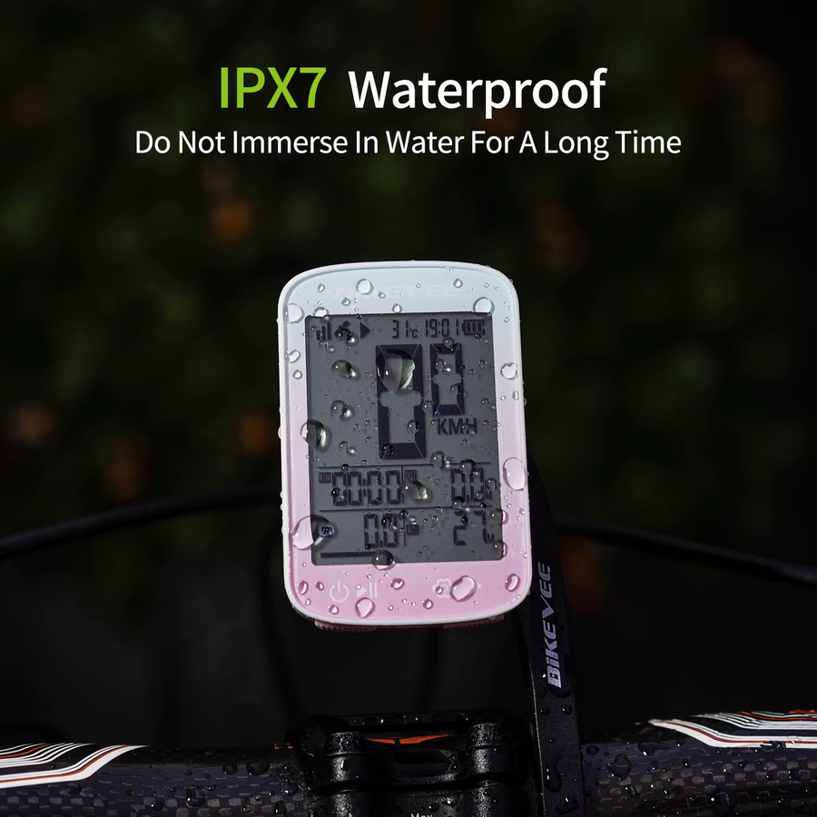 Bikevee Fahrradcomputer mit LCD-Display und Hintergrundbeleuchtung, wasserdichter Tacho mit Kilometerzähler, Kalorienanzeige und Trainingsmodus - Bild 2