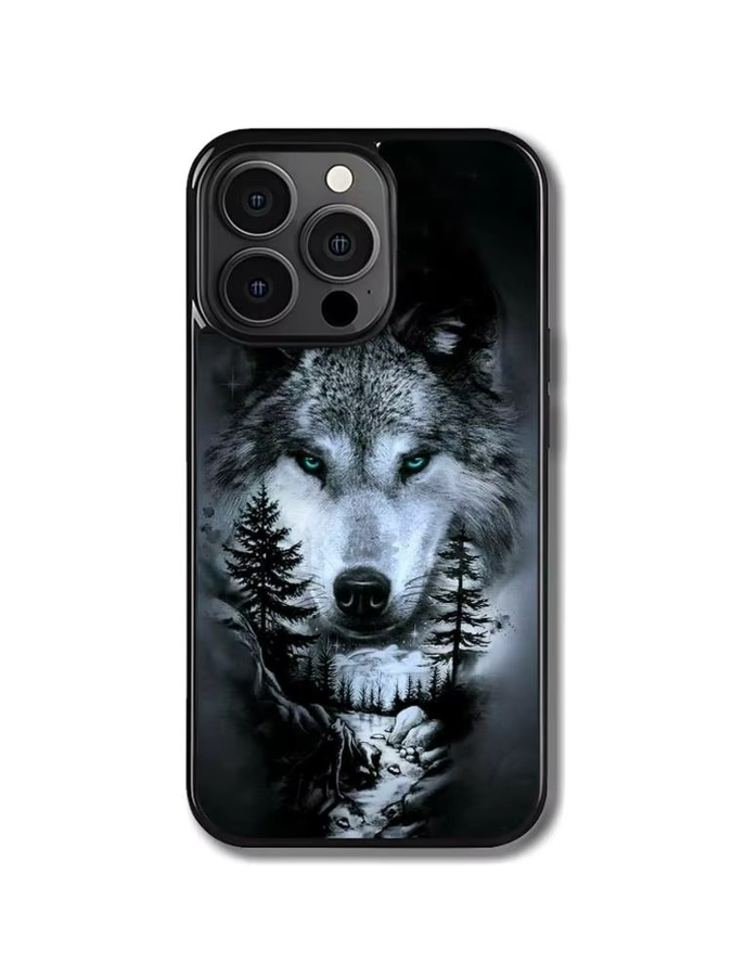 Handyhülle Cool Wolf im Winter für iPhone 16 15 14 13 Pro Max Plus Mini mit magnetischer MagSafe kabelloser Ladefunktion - Bild 6