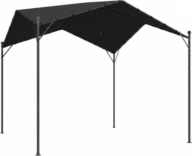 Furnicato Pergola Pavillon mit Satteldach in Grau, Wasserabweisend und Winterfest, B/T/H: 300 x 300 x 280 cm - Bild 1