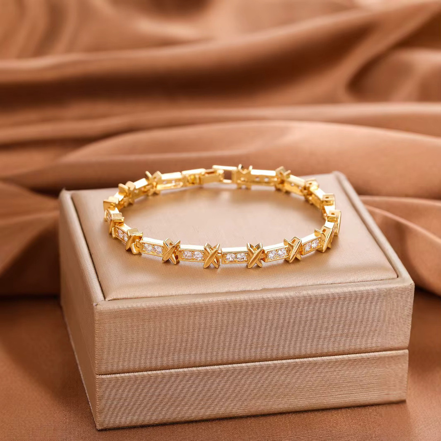 LISHAYUNXI Armband, Zirkonia, Gold, Unisex - Bild 2