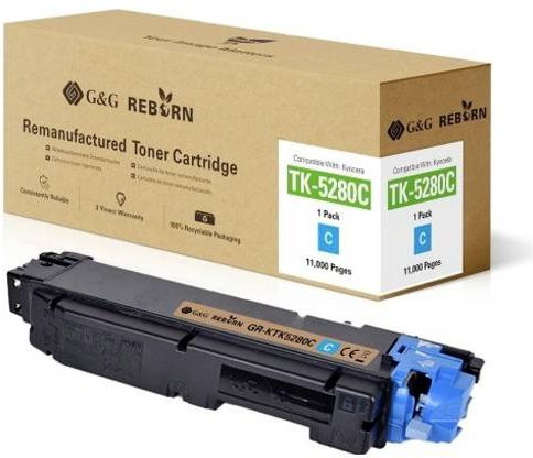 G&G Toner Cartridge Cyan Kompatibel mit Kyocera TK-5280 Remanufactured mit 11000 Seiten Reichweite - Bild 1