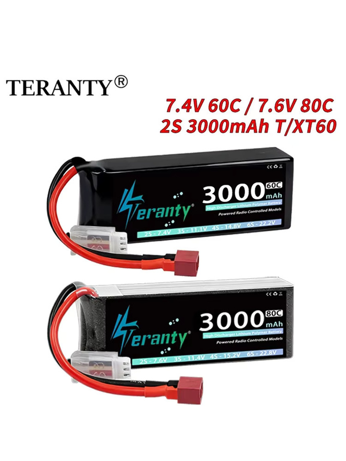 TERANTY Lipo-Akku, 7,4V 60C 7,6V 80C, mit T/XT60-Stecker - Bild 5