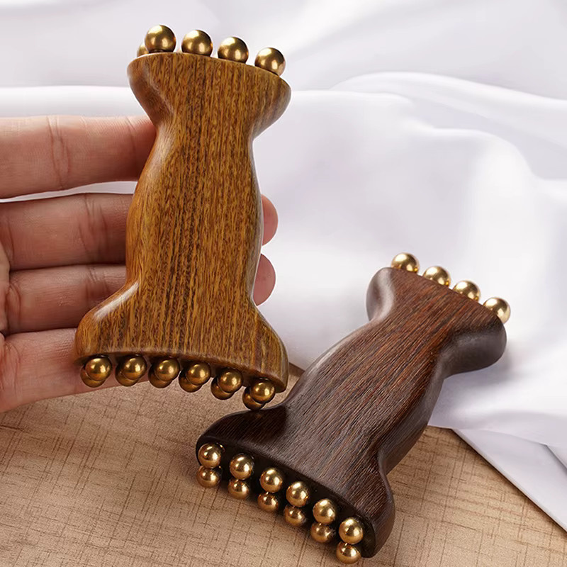 TDiePf Gesichts-Gua-Sha-Roller mit Perlen, Unisex - Bild 3