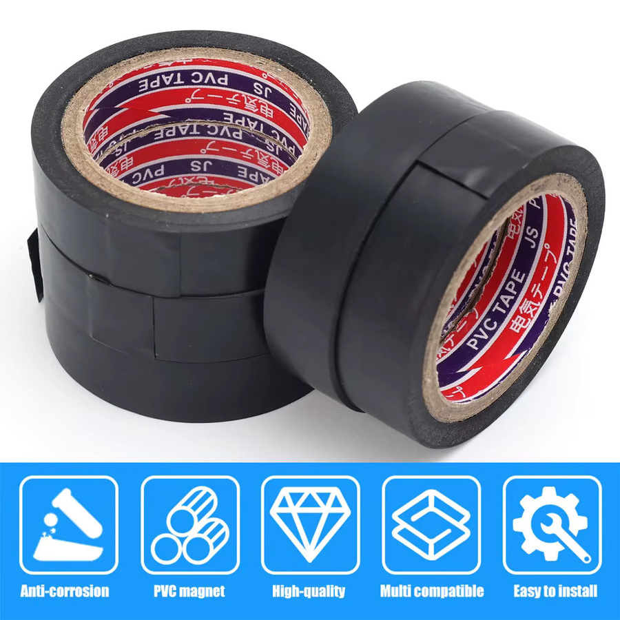 Elektrisches Isolierband aus schwarzem PVC, flammhemmendes und wasserdichtes selbstklebendes Kabelbaumband für industrielle Anwendungen, 10 Rollen - Bild 6