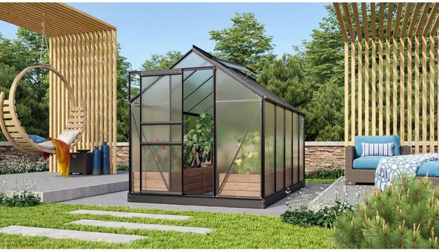 Vitavia Gewächshaus Venus 6200 HKP mit Vorzugsset in Schwarz aus Polycarbonat und Aluminium - Bild 1
