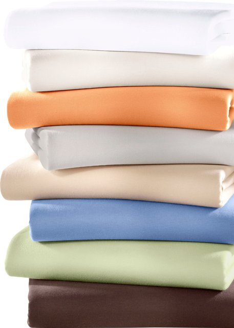 Biberna Betttuch aus bügelfreier Bio-Baumwolle in Beige, GOTS-zertifiziert, Flannelette - Bild 1