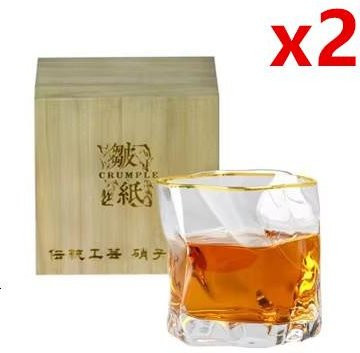 Yiran Furniture Japanischer Edo Designer Whiskybecher aus Kristallglas mit unregelmäßiger Form und facettiertem Design, Transparent, 260 ml - Bild 1
