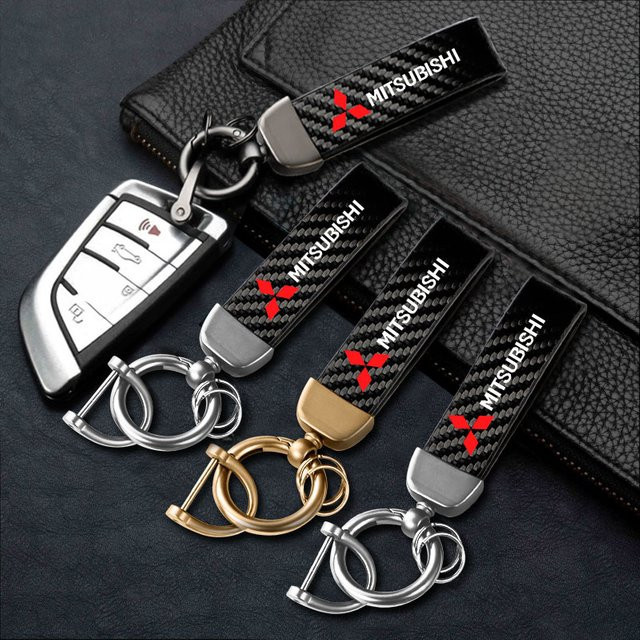 Mitsubishi Schlüsselanhänger, Kohlefaser-Leder - Bild 1