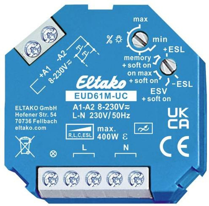 Eltako Universal-Dimmschalter Blau für Unterputz Montage 8-230V - Bild 2
