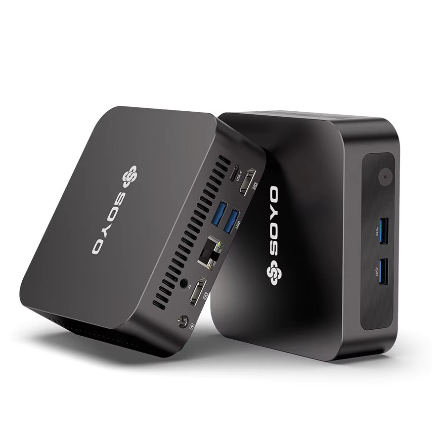 SOYO M5 AIR Mini-PC mit AMD Ryzen 5 5600U CPU, 16GB DDR4 RAM, 512GB M.2 SSD, 4K Triple-Display, Wi-Fi 6 und Bluetooth 5.2, Schwarz - Bild 2