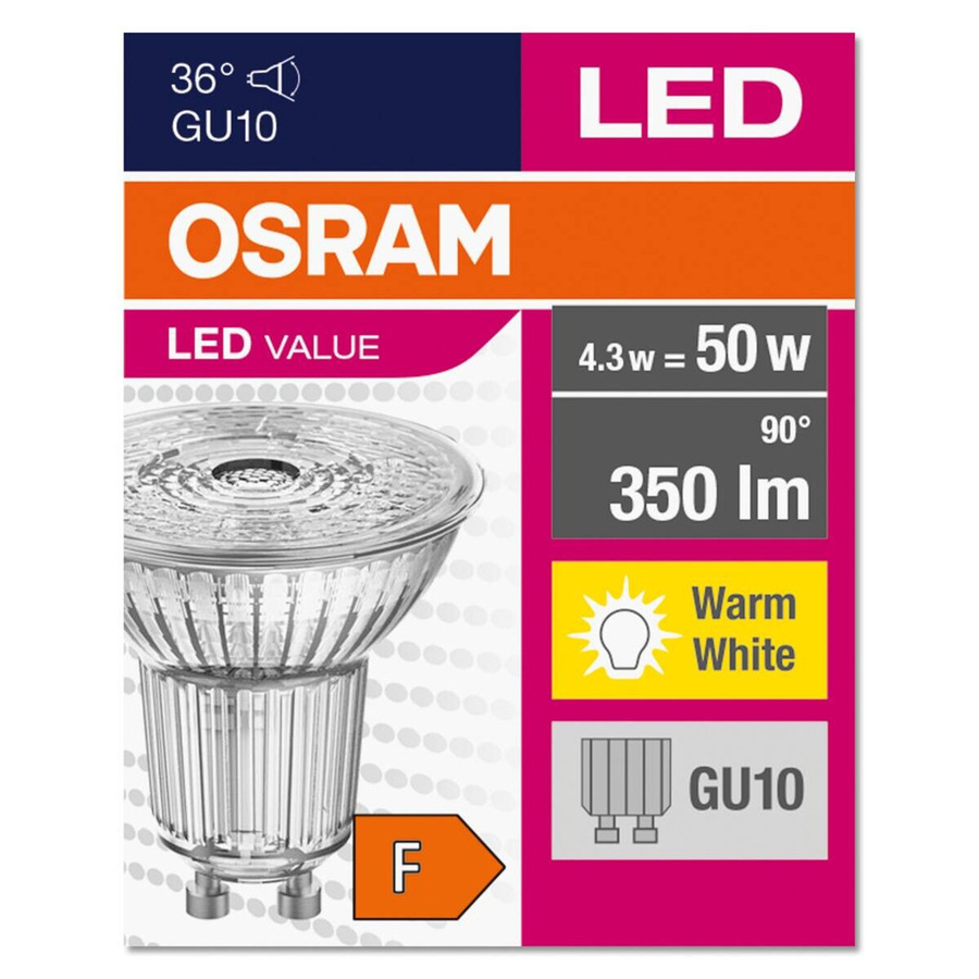 OSRAM LED Strahler Value PAR16 50 36° 4.3W GU10 Warmweiß - Bild 2