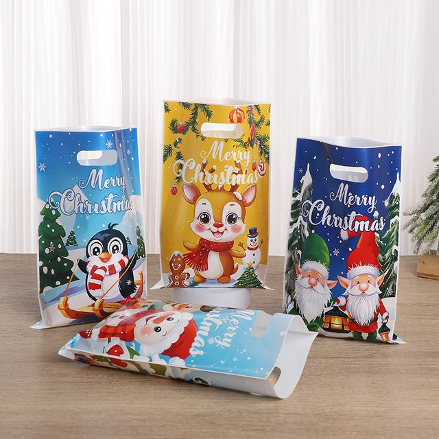 ZQNYCY Cartoon Weihnachts-Geschenktüten aus Papier für Süßigkeiten und Cookies, Mehrfarbig, 50/100 Stück - Bild 1