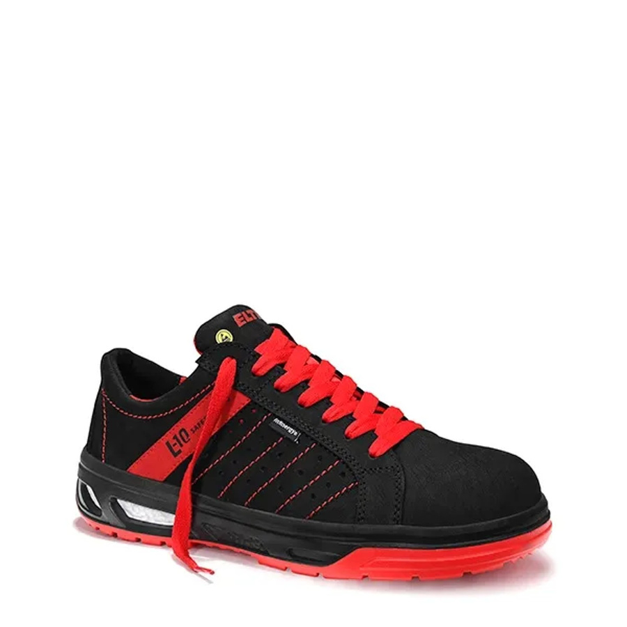 Elten Sicherheitshalbschuh Breezer Xx10 Low ESD S1 aus Nubukleder in Schwarz-Rot Gr. 47 - Bild 2