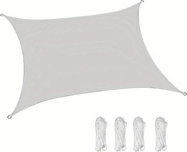 XYNN Sonnensegel Rechteck aus Oxford-Gewebe mit UV-Schutz und Kühleffekt, Farbe: Lichtgrau, B/T/H: 200 x 150 x 0 cm - Bild 1