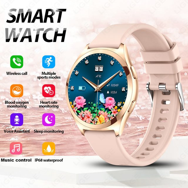 LIGE Smartwatch, Schwarz, Silikon, Damen - Bild 1