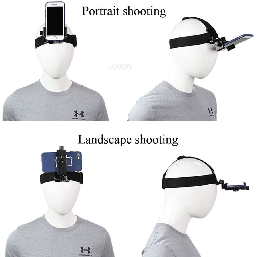 Erikole Kopf montierte Handy Halterung in Schwarz für Video-Live-Shooting und First-Person-Aufnahmen mit iPhone, Samsung und GoPro - Bild 3