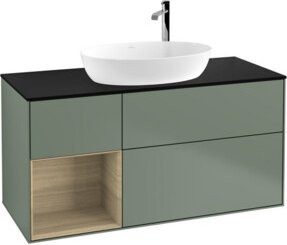 V&B Waschtischunterschrank Finion mit Wandbeleuchtung in Eiche Lackiert, Breite: 120 cm, Tiefe: 50,1 cm, Höhe: 50,1 cm - Bild 1