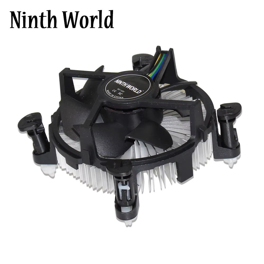 Ninth World CPU-Kühler mit Aluminium-Kühlkörper und 3,5-Zoll-Lüfter, 4-Pin-Stecker, Schwarz, für Intel Core I3/I5/I7 Sockel 1150/1155/1156 Desktop-PC - Bild 1