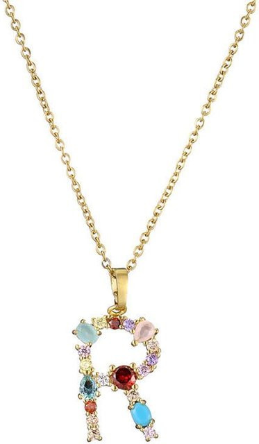 Lucky Star Jewelry Anhänger Halskette, Edelstahl, Gold, Zirkonia, Kristall, Unisex - Bild 1