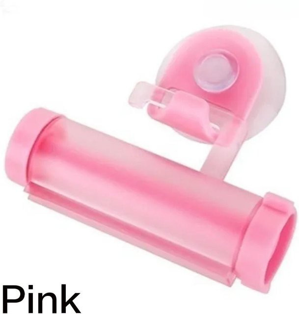 LChome Zahnpastaspender als manueller Spritzenpistolenspender mit Saugnapfhalter in Rosa - Bild 1