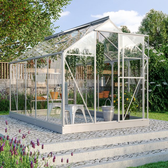Vitavia Gewächshaus Triton 6200 aus eloxiertem Aluminium mit Stahlfundament und 3 mm ESG-Glas, 6,2 m² - Bild 1