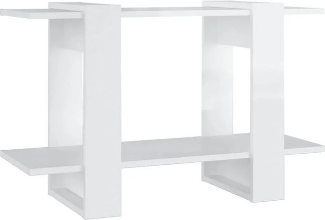 vidaXL Bücherregal und Raumteiler in Hochglanz-Weiß, B/T/H: 80 x 30 x 51 cm - Bild 1