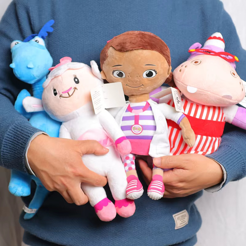 Bandai Disney Doc McStuffins Plüschtier-Set, Kawaii Lambie, Hallie, Nilpferd und Drachen-Stoffpuppen - Bild 2