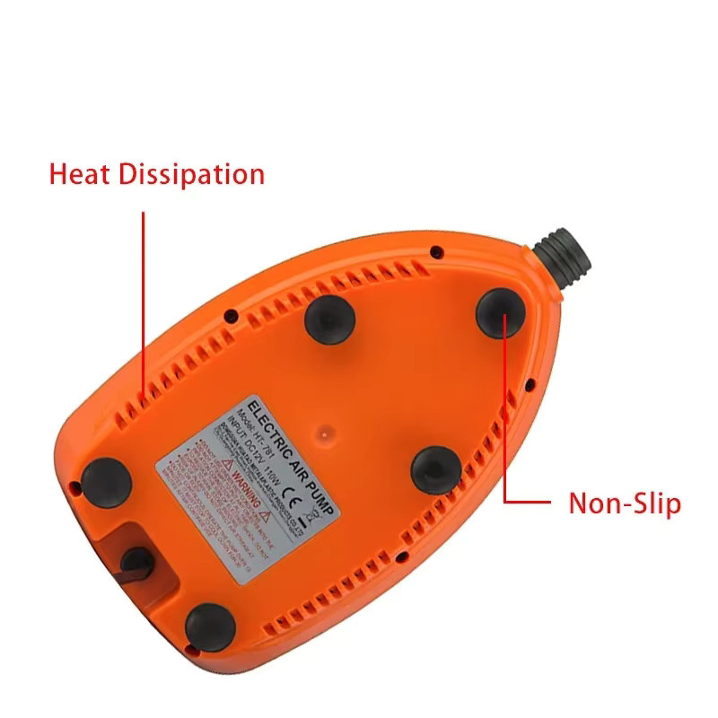 Betuyoo Zweistufige elektrische 12-V-Luftpumpe in Orange mit 20 PSI, digitaler Anzeige und automatischem Stopp für SUP, Schlauchboote und Kajaks - Bild 3