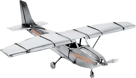 Modellflugzeug Cessna von Hinz und Kunst aus Metall in Silber - Bild 1