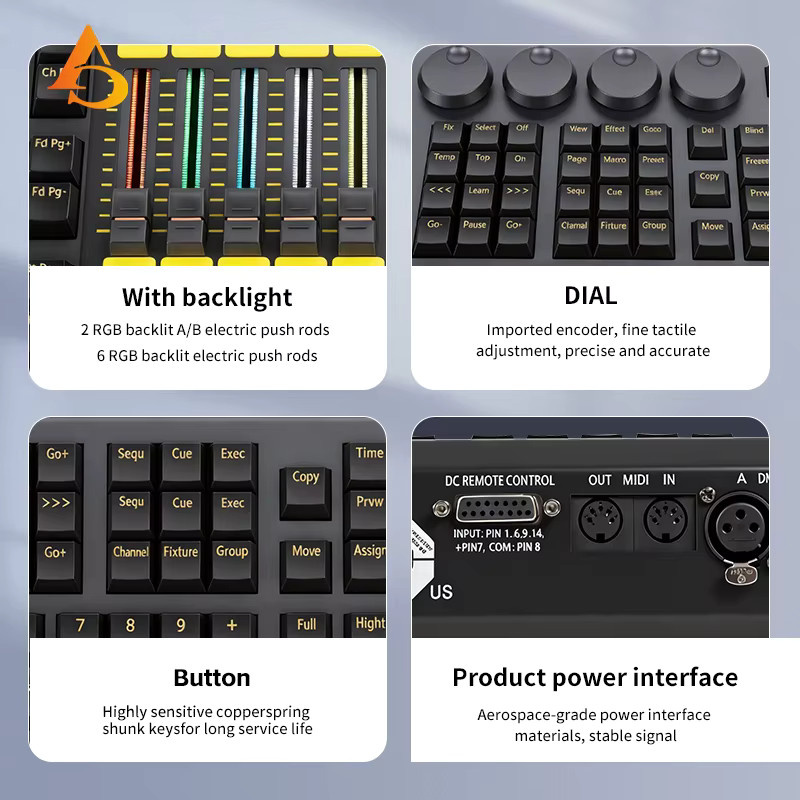 MA Command Wing Fader Wing DMX 512 Bühnenlicht-Controller mit Hintergrundbeleuchtung in Schwarz für LED-Par-Scheinwerfer, Moving-Heads und Spotlights - Bild 3