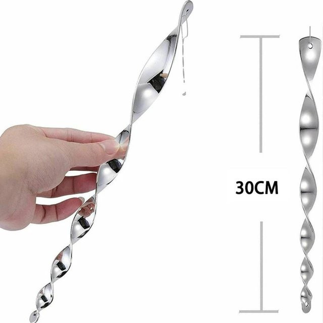 LIUXING Reflektierende Vogelabwehr-Spiralstäbe für den Außenbereich, 4er-Set, Silber - Bild 1