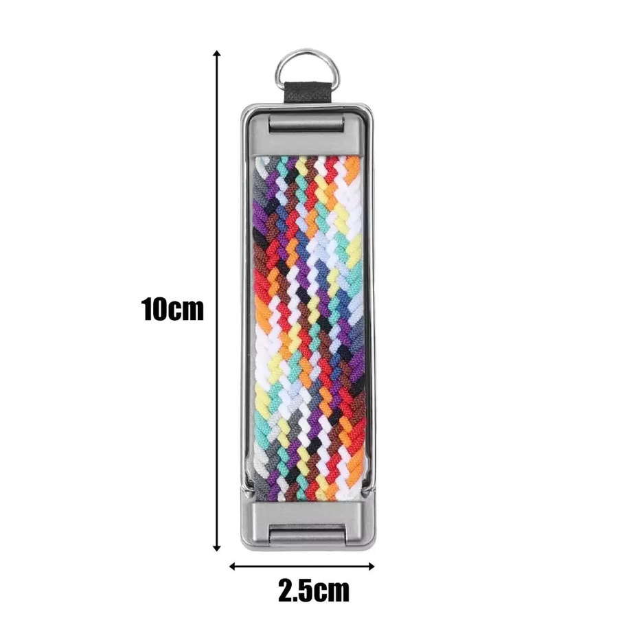 MIIQNUS Universeller Handy-Fingerringhalter mit zusammenklappbarem Ständer und Metall-Lanyard-Ring zur hinteren Montage - Bild 4