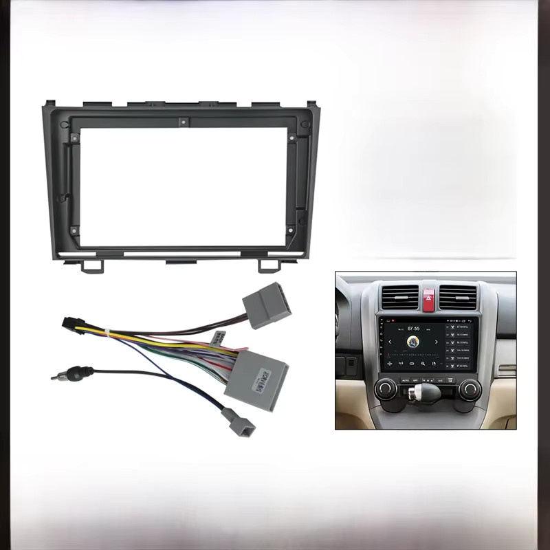 STRONGNAVI Android Autoradio Blende Rahmen und Kabelbaum Installations-Kit für Honda CR-V 3 RE 2006-2012, Schwarz - Bild 6
