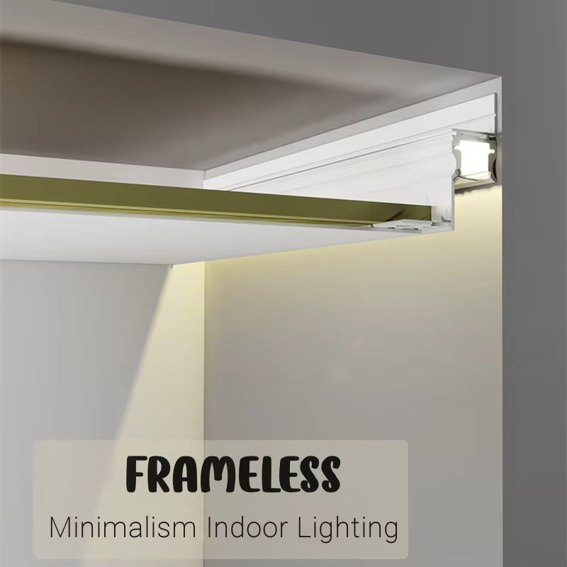 Khelse LED Aluminium Profil für Decken-Einbau in Silber und Weiß zur unsichtbaren Hintergrundbeleuchtung - Bild 2