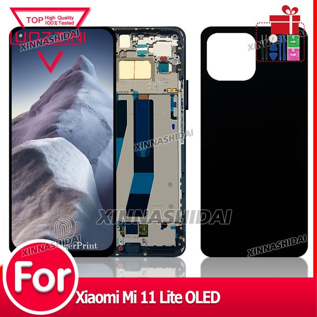 Xiaomi Mi 11 Lite 5G Super OLED Display mit Touchscreen Digitizer Montage in Schwarz - Bild 1