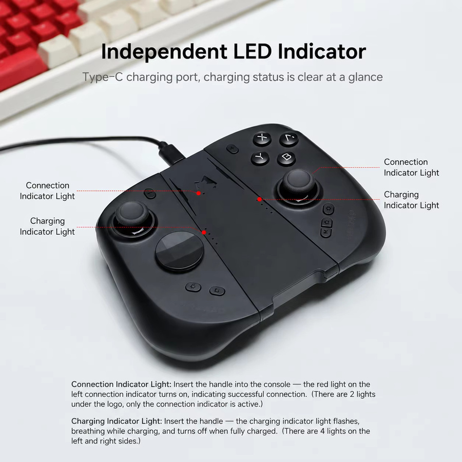 MOBAPAD Ladestation für M12 HD und S Joypads mit USB-C Anschluss in Schwarz und Grau - Bild 2
