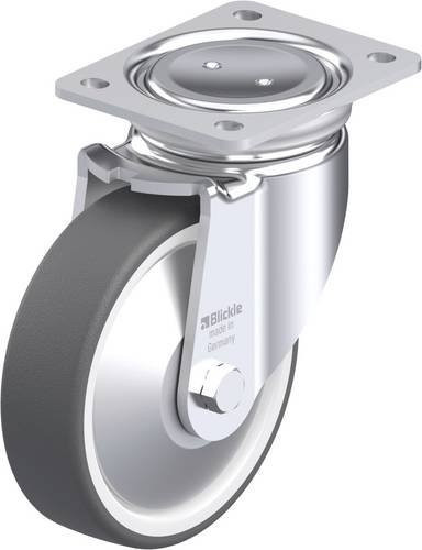 Blickle LUH-POTH 160G-FA Stahlblech-Lenkrolle in Grau und Weiß mit 160 mm Rad-Durchmesser und 550 kg Tragfähigkeit - Bild 1