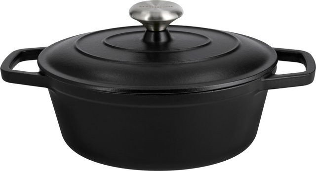 SILVERCREST Premium Gusseisenbräter aus emailliertem Gusseisen in Schwarz, Durchmesser: 24 cm - Bild 1